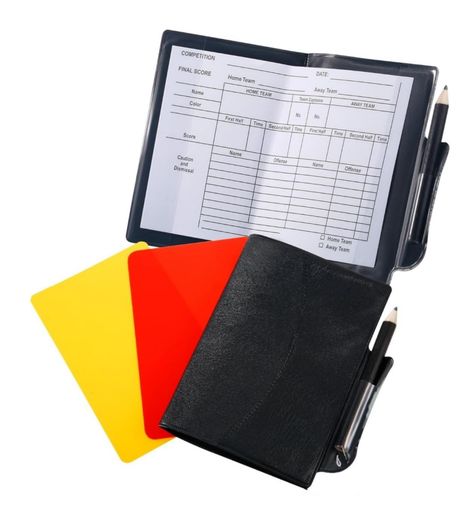 レコード紙5枚鉛筆1本審判用品セット審判カード警告カード退場カードセットサッカー審判用品イェローカード赤と黄色のカード