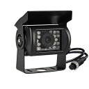 Antionバックカメラ12V/24V汎用バックモニター用車載カメラ広角120度18赤外LED搭載角度調整可角型トラック、バス、重機等対応鏡像四ピン端子(ガイド...
