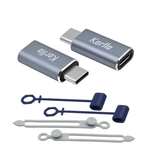 KORLLOUSBTypeCアダプター-30WPD高速充電iPhone15アダプター隙間なし-480Mbps8ピン-USBCアダプターパワーバンクAndroid携帯電話USB-Cデバイス用(2個パック)