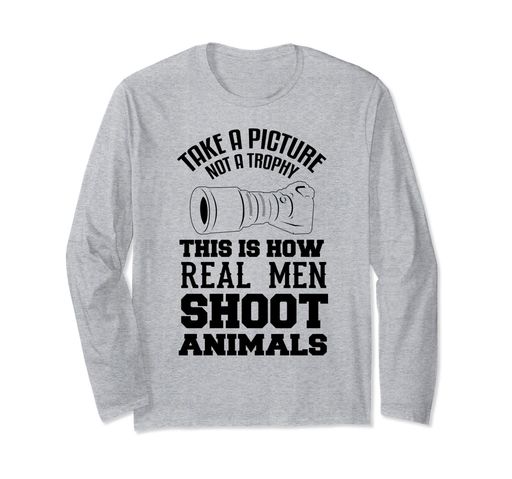 動物写真家動物愛護長袖Tシャツ