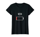 レディース疲れたお母さんの電池残量が少ないTシャツ