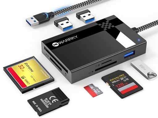 WARRKY (ウォラキー) SDカードリーダー 7イン1 マルチカードリーダーハブ USB 3.0 3点 メモリーカード4枚  マイクロSD TF SDHC SDXC MMC Micro SDXC Micro SDHC MS