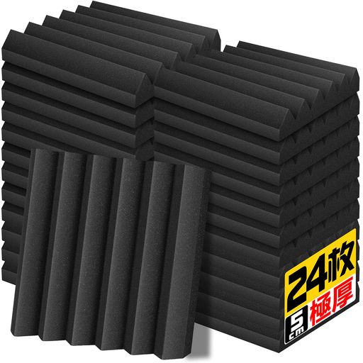 YOPIN 吸音材 30x30x5cm 極厚 ウレタンフォーム 吸音対策 室内装飾 楽器 消音 騒音 防音 吸音パネル 両面テープ付き
