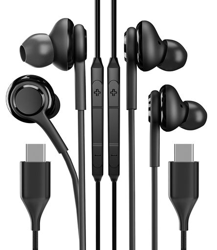 タイプcイヤホン有線イヤホンマイク付きType-cイヤホンマイク(2個入りです)人気USBCノイズキャンセリン..