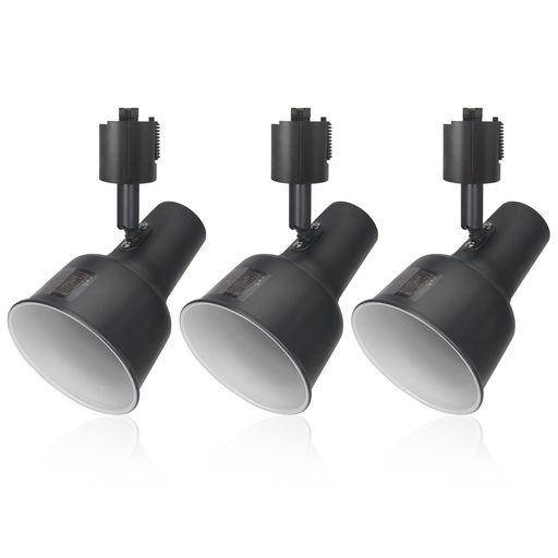 DiCUNOダクトレール用スポットライトE26口金ライティングバー用スポットライトLED電球対応レールライト天井照明器具角度調節LED対応黒3個入(電球なし)