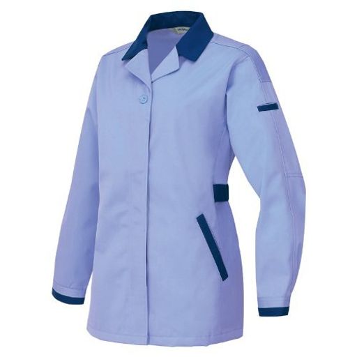 秋冬物AITOZアイトスレディース長袖スモックAZ-6327076ミストバイオレットxネイビーLL