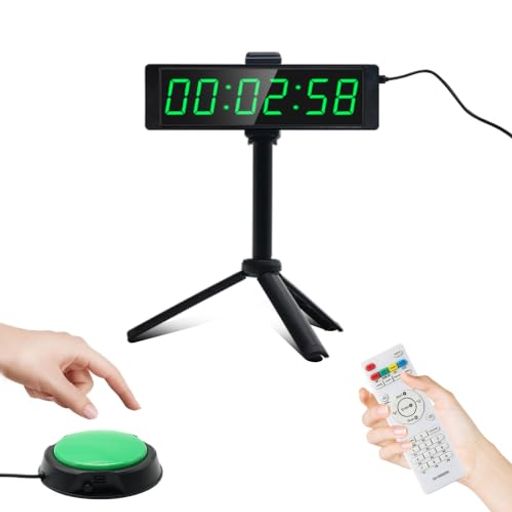 スタート/ストップボタン付きストップウォッチ、ジムボタン式スポーツタイマー、ホームジム用インターバルタイマー、12/24Hデジタルタイマー・ストップウォッチ、リモート付きポータ…