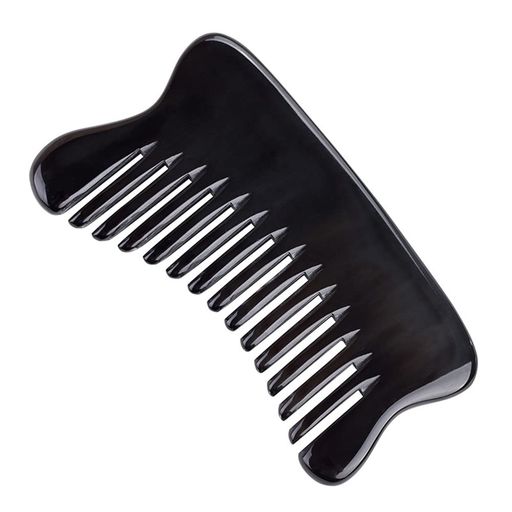 MILLURかっさプレートくし型黒天然牛角かっさマッサージ美容頭皮マッサージ櫛健康グッズ