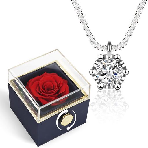 プリザーブドフラワープレゼントSANQUUQOO回転ジュエリーボックスプリザーブドフラワー360度回転可能ア..