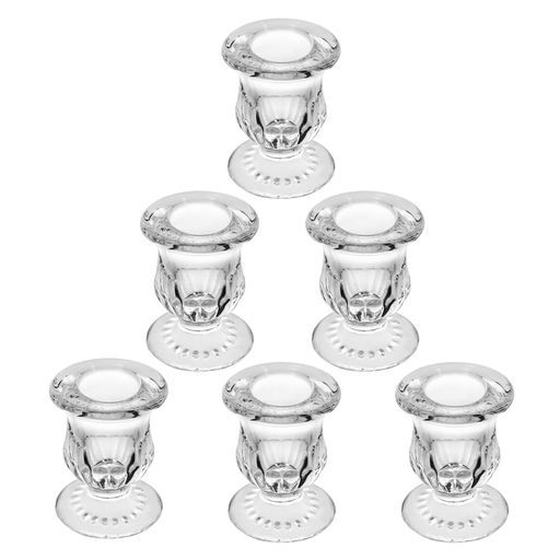 BTGLLASガラスキャンドルホルダーピラーキャンドルホルダーパーティー用のテーブルデコレーションpartycandleholderテーブルセンターピースのキャンドルホルダー(clear-6)(3)