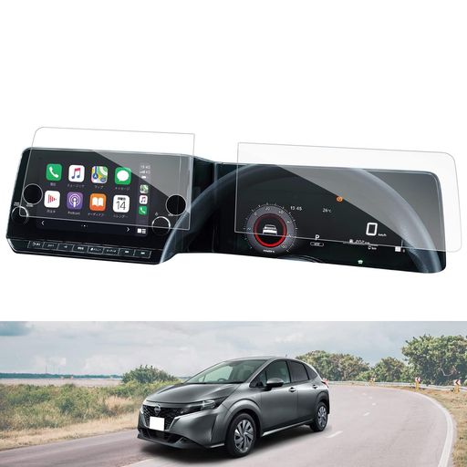 BIBIBO4枚入り日産ノートオーラE13専用カーナビフィルムダッシュボード保護フィルムナノ製9インチノー..