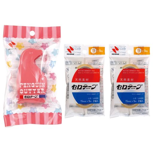 ニチバンセロテープペンギンテープカッター替え小巻4巻付きCT15PCP-S2PN2P(3)