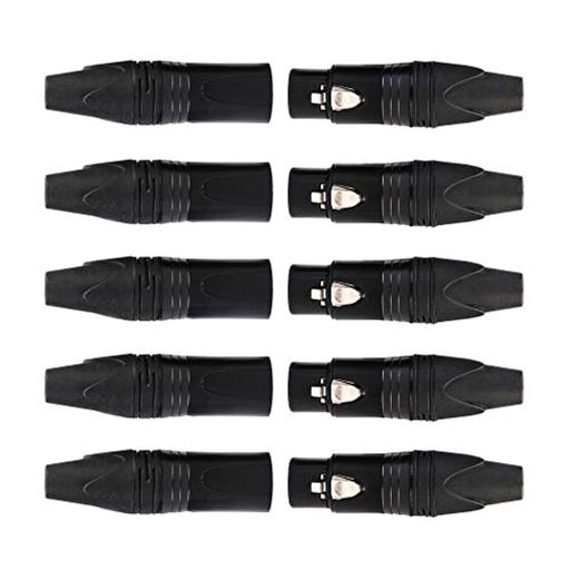ッショナルシリーズXLR、XLR 3ピンオス/メスオーディオコネクタ 丈夫、金属製。組み立てとはんだ付けが簡単です。 メタルエンド、ケーブル(DMX、MIC、、オーディオなど)の作成に最適 抗圧力、抗指紋、抗干渉、高い高温、強くて丈夫。 保護金属ハウグ柔軟なPVCジャケット。