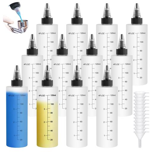 Tplook12個セット120mlドロッパーボトル半透明目盛り付きプラモデル塗料小分けボトルスポイトボトル、..