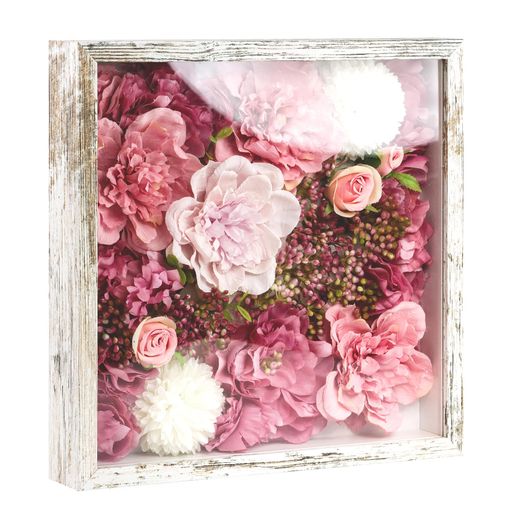 フォトフレームボックスフレームシャドウボックス額縁木製立体額標本箱絵写真ハロウィンクリスマスバレンタインデー結婚プレゼント立体卓上壁掛け正方形おしゃれシルバー25角