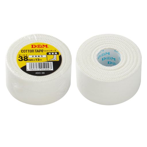 D&M(ディーアンドエム) テーピング コットンテープ 幅 38mm 長さ 12m 非伸縮 1個入...