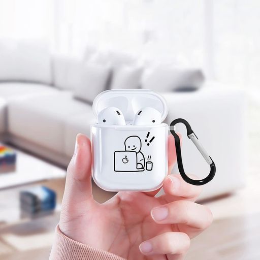 AirPods1/2ケースエアポッツ第1/2世代/第二世代/第一世代ケースおしゃれかわいいクリア充電面白いウケるダジャレネタイヤホンイヤフォンダジャレぶさかわブ...
