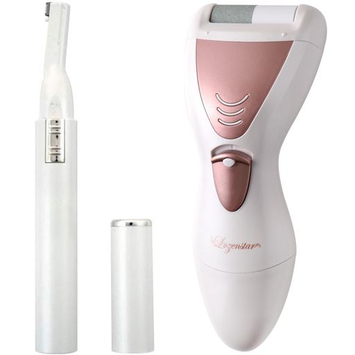 【セット品】ロゼンスターフェイスシェーバーレディース用乾電池式ペンシルタイプアタッチメント4種付..