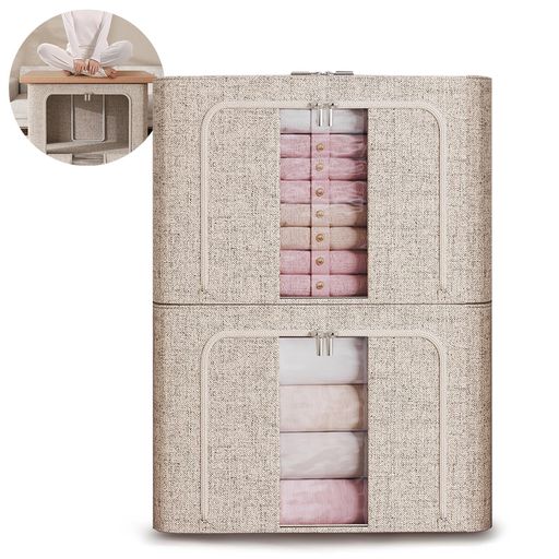 ✅【収納ボック&amp;高品質&amp;高耐久性】AMZPuls収納ボックスは高品位の素材を使用しており通気性に優れています。湿気を防ぎ、衣類に着く虫をはじめホコリから衣類や毛布、布団を大切に守ります。小物はもちろん、肌に直接触れるものも安...