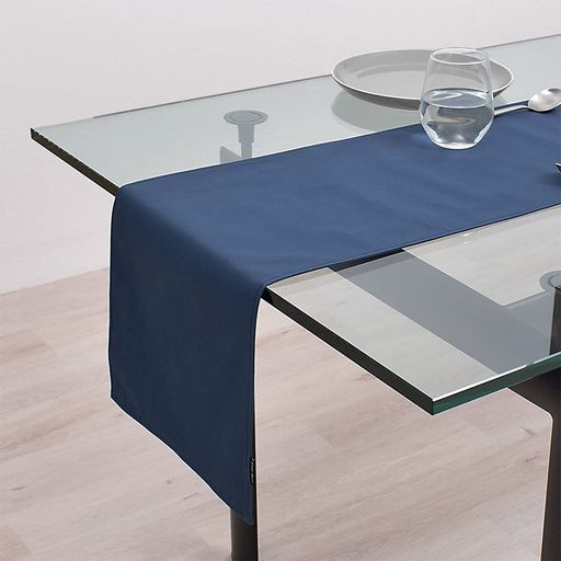 スタイルデコール(STYLEDecor)テーブルランナー・テーブルセンター(30cmx180cm)綿100%リバーシブルタイプ無地オックス・ネイビーブルーW2602720