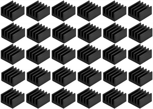 30個の小さな黒い陽極酸化アルミ製ヒートシンク ステッピングドライブ、MOSFET、VRM、Vram、ICチップなどの受動冷却に使用できます。 寸法:0.35 * 0.35 * 0.20インチ/ 8.8 * 8.8 * 5 mm(L * W * H) 重量:1個あたり0.02oz / 0.58g