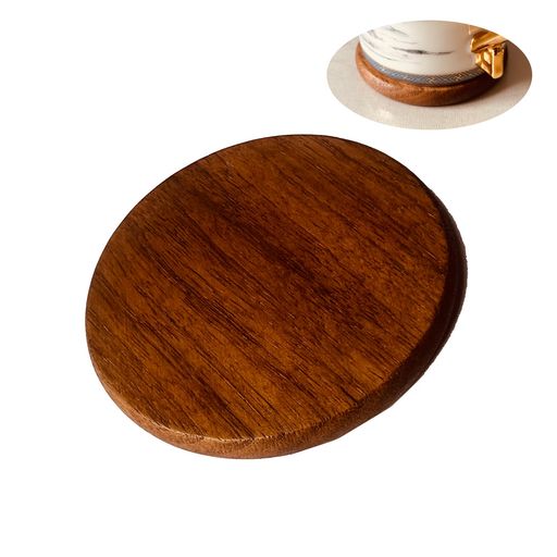 N1JSHN円形ファッション黒胡桃木製断熱マット立体コースター天然無垢材を使用した高級木製コースター消..