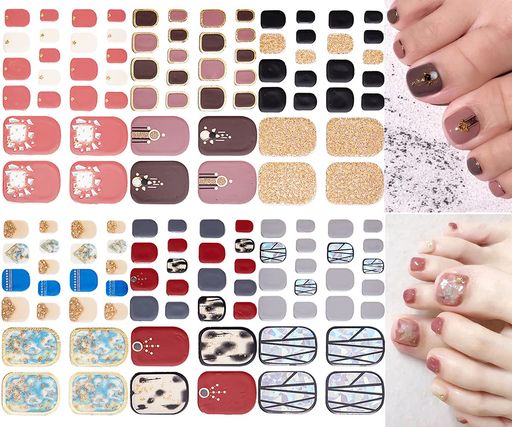 NAILDOKI6種類損傷のない足の爪ネイルシールネイルステッカーネイルラップネイルアクセサリーリアルネイルジェールステッカー女性可愛い人気おしゃれな上級 NAILDOKI6種類損傷のない足の爪ネイルシールネイルステッカーネイルラップネイルアクセサリーリアルネイルジェールステッカー女性可愛い人気おしゃれな上級