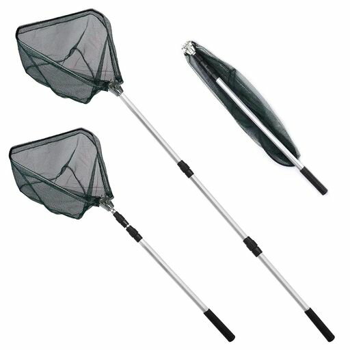 Wlikn玉網ランディングネット折りたたみ式タモ網釣りネット超軽量伸縮調節可能アルミ製淡水海水渓流対応全長130/170/210cm