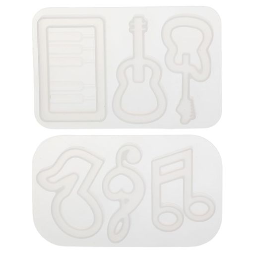 2個音符と楽器の形をしたシリコン型樹脂鋳造型ペンダント装飾型DIYクラフトジュエリーイヤリング用