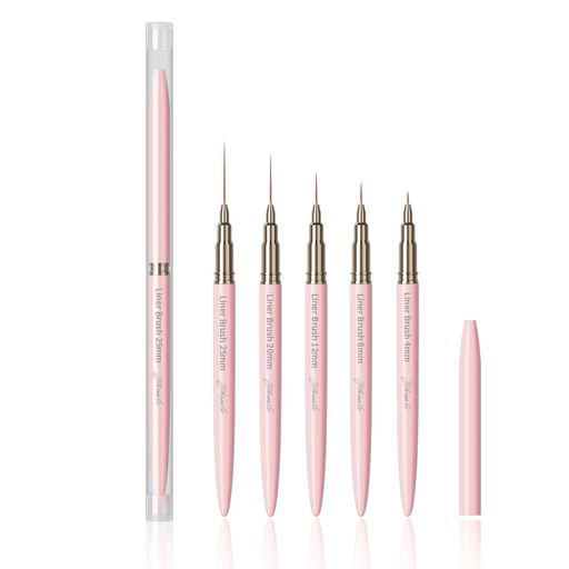 ネールアートペンネイル筆極細5本セットネイルブラシセットネイルブラシセットキャップ付きネイルブラシ極細筆セットライナー筆ネイルアートペン極細ネイル筆ラインアクリルジェル…