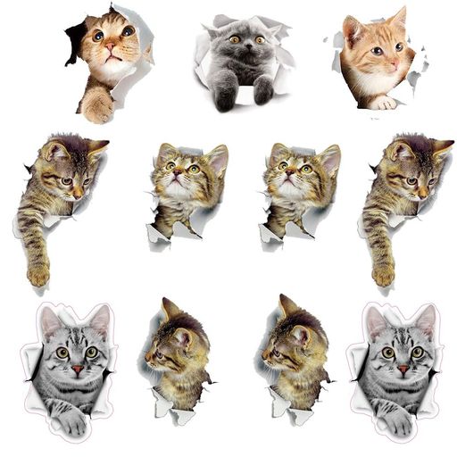 ウォールステッカー猫かわいいウォールステッカー猫おしゃれー猫シール式3D装飾ー3Dステッカ壁装飾壁紙シール猫壁紙壁飾りインテリアシールおしゃれを対象にト屋玄関寝室子供部屋