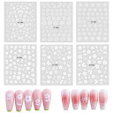 PAVIKEネイルシール白ネイルステッカー花びら6枚セットネイル用シール極薄3dネイルアート可愛いお正月用ネイルシール大人子供結婚式成人式浴衣初心者に最適