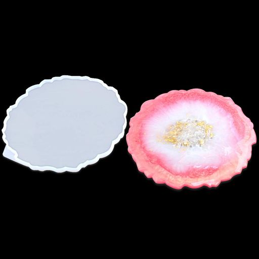 DIYBravoトレイシリコンモールド1個セット型フルーツ盛り合わせ型UVレジンDIY手作り円形不規則ハンドル..