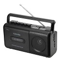 GELIELIM ラジカセ カセットテープ プレーヤー AM/FM/ワイドFM対応 コンセント付き/電池駆動可能 マイク付き ポータブルラジオ ブラック(2)