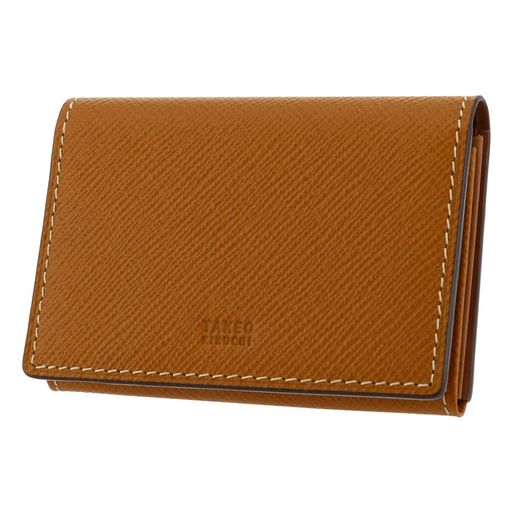 Name Card Cases - [タケオキクチ]名刺入れカードケース本革メンズパナマ729623牛革レザー【04】キャメル