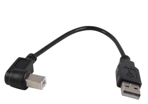 Cable - HEUOPVアダプター対応があるプリンタケーブル、この製品は黒、長さ12インチ、USB2.0、コンピュータスキャナと互換性のある直角/高速プリンタケーブル
