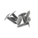 ACROPIXユニバーサル6.5mm穴径のプラスチックリベットファスナーフェンダーバンパープッシュピンクリップグレー-10個入り