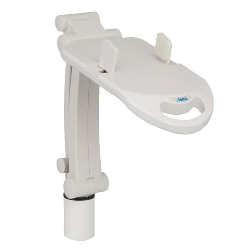 アスカAsmixテレホンスタンドオフィスTS4800フレックス回転ホワイト卓上電話台360°クランプ200x405x524mm