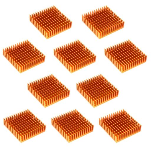 Easycargo24個40mmヒートシンク40x40x11mm3Dプリンター冷却用アルミニウムクーラーヒートシンクTEC1-12706熱電ペルチェクーラー40mmx40mmx11mm(Goldentone24個)。