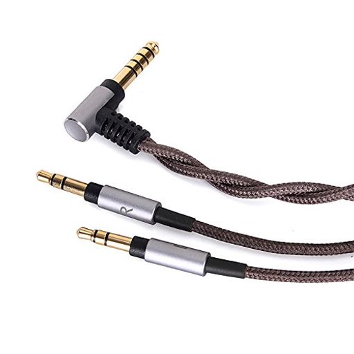 6N単結晶銅MDR-Z7MDR-Z1R対応リケーブル4.4mmバランス(5極)左右二重線矢印3.5mmミ...