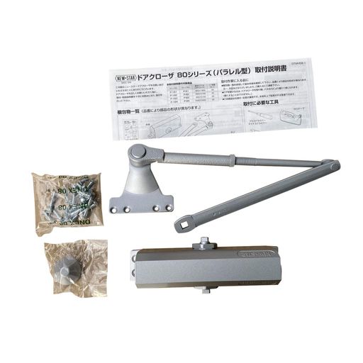 日本ドアーチェック製造ニュースターパラレル型ドアクローザストップ付シルバーP-182A1個