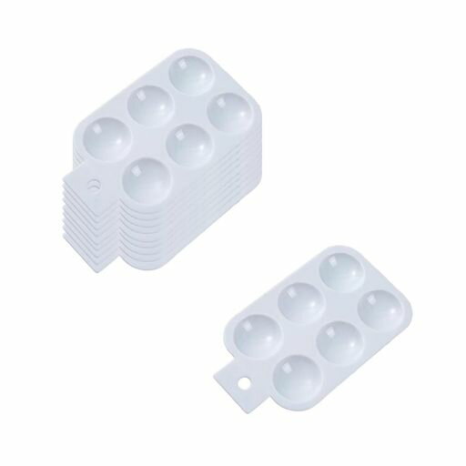 GOODCHIパレット樹脂塗料皿持ち手付きミニサイズプラモデル塗装用絵画水彩フィギュアハンドメイド初心者専門業者絵皿10枚セット