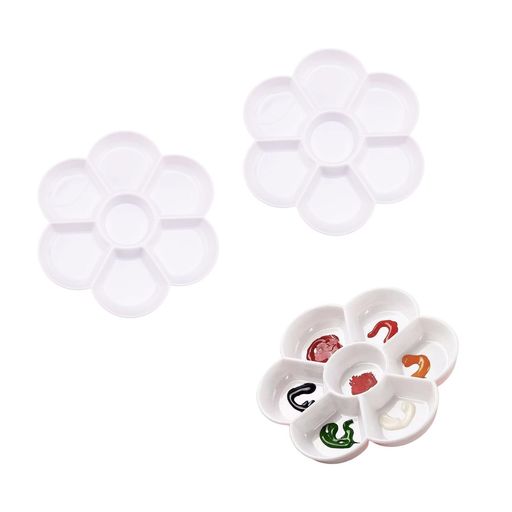 絵画パレット2個セット水彩パレット梅皿顔料パレット絵画水彩画絵の具絵画画材17*2.2cmホワイト(梅皿2個セット)