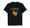 ゲイプライドLGBTGayPrideLoveHeartRainbowFlagWomenMenGiftTシャツ