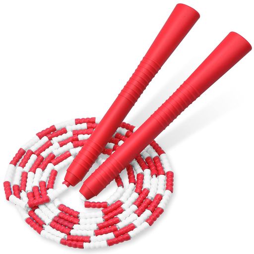 【商品仕様】サイズ:ロープ約260cm、グリップ19.3cm。素材:PPグリップ+PVCビーズ+ナイロン紐。本体重量:約90g。【長さの調整が簡単】 【柔らかいPVCビーズ】摩耗に強いPVCビーズは柔らかくて、引っかかってもあまり痛くないで...