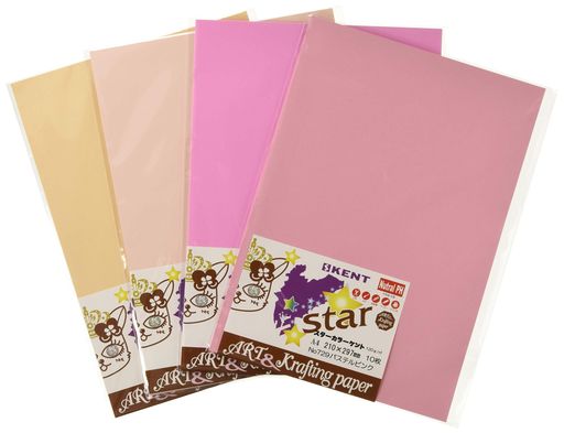 エスケントケント紙スターカラーA4ピンク系4色各10枚セット5030001