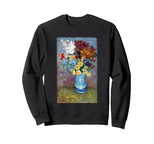 ヴィンセント・ヴァン・ゴッホの花青い花瓶のヴィンテージ美術品トレーナー