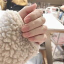 24PCS美しくて素敵中位の長さつけ爪パーティネイルシンプルネイル