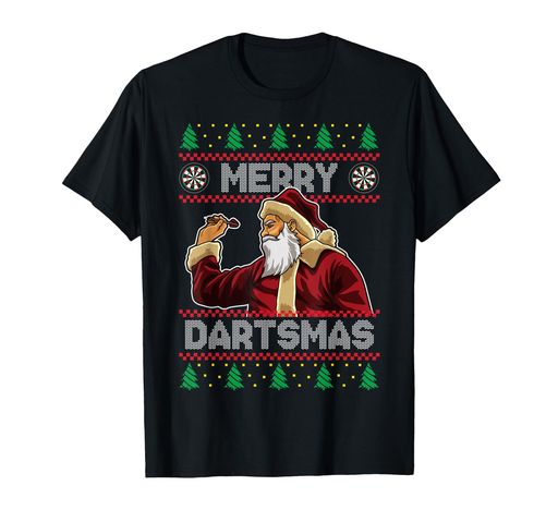 ダーツを弾くアグリークリスマスサンタ「MerryDartsmas」ファニーTシャツ ダーツを弾くアグリークリスマスサンタ「MerryDartsmas」ファニーTシャツ