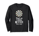 ダーツプレーヤーのギフトは、私は面白いダーツボードを描くよりも良いスロー長袖Tシャツ